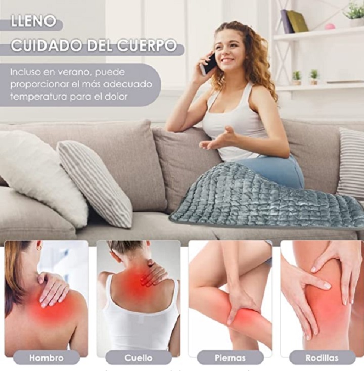 Almohadilla Térmica para Alivio de Dolores  Musculares Gris