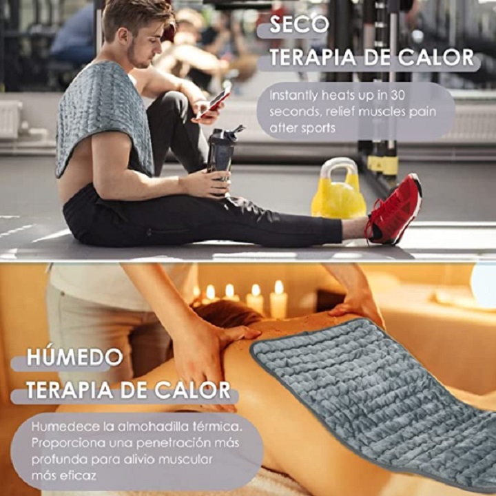 Almohadilla Térmica para Alivio de Dolores  Musculares Gris
