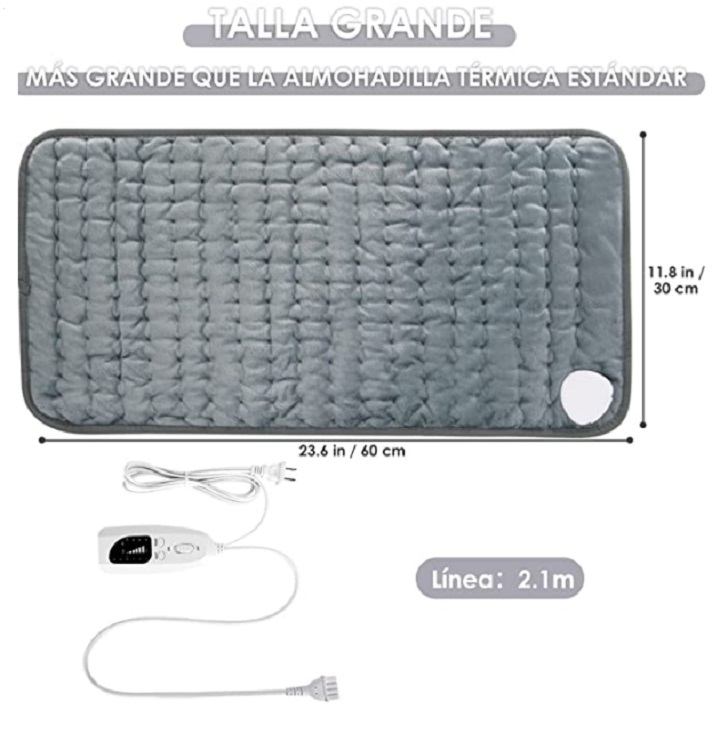 Almohadilla Térmica para Alivio de Dolores  Musculares Gris