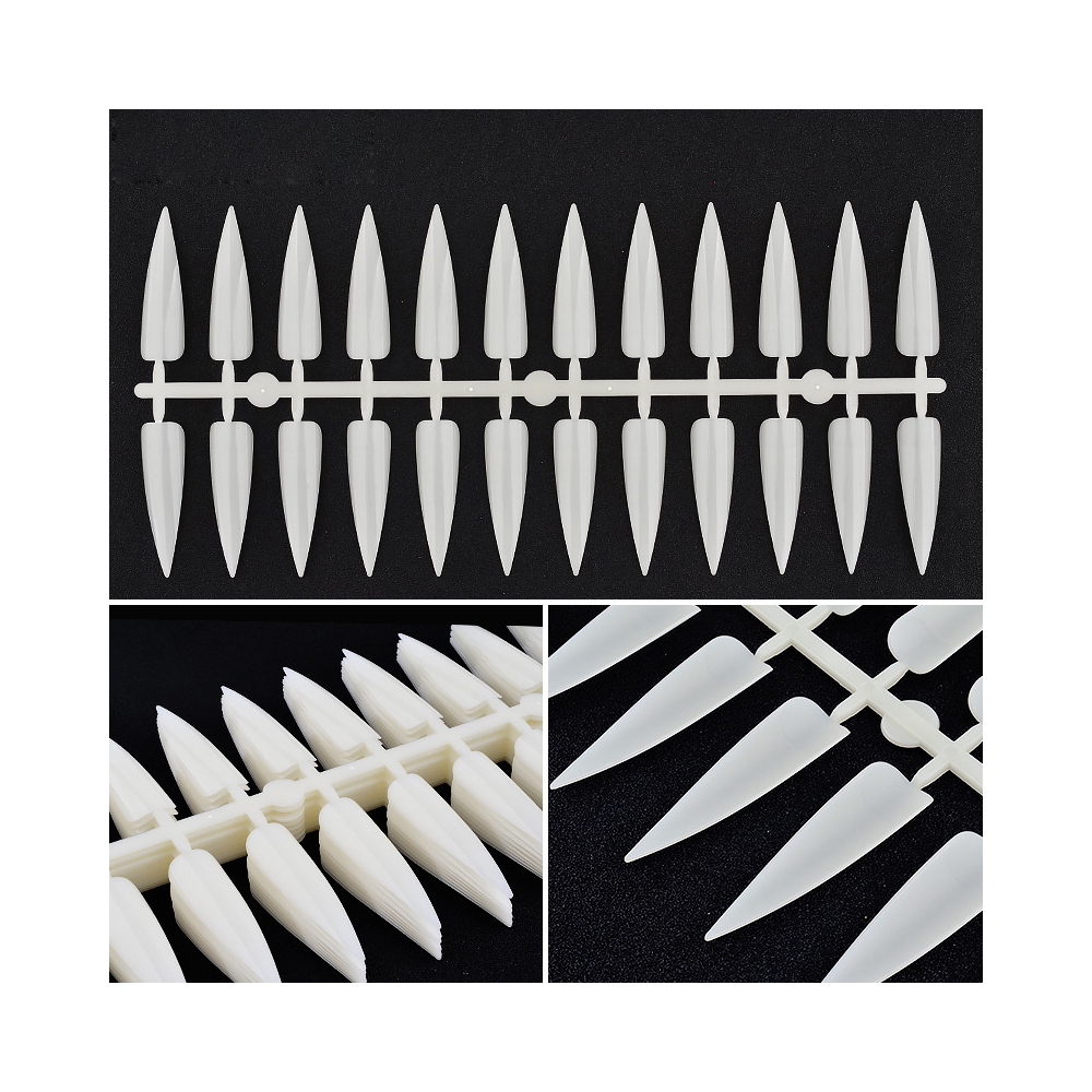 240 Uña Postiza Stiletto Natural O Transparente Punta Tip