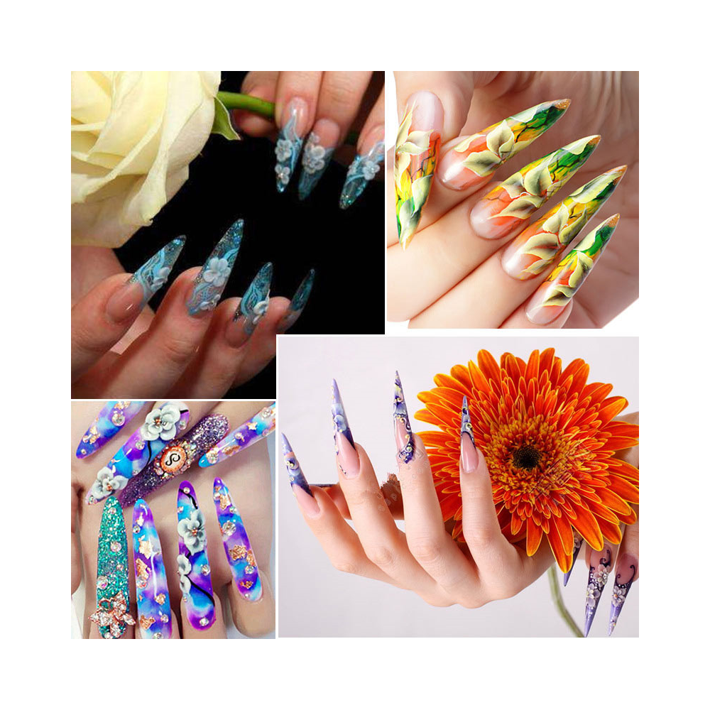 240 Uña Postiza Stiletto Natural O Transparente Punta Tip