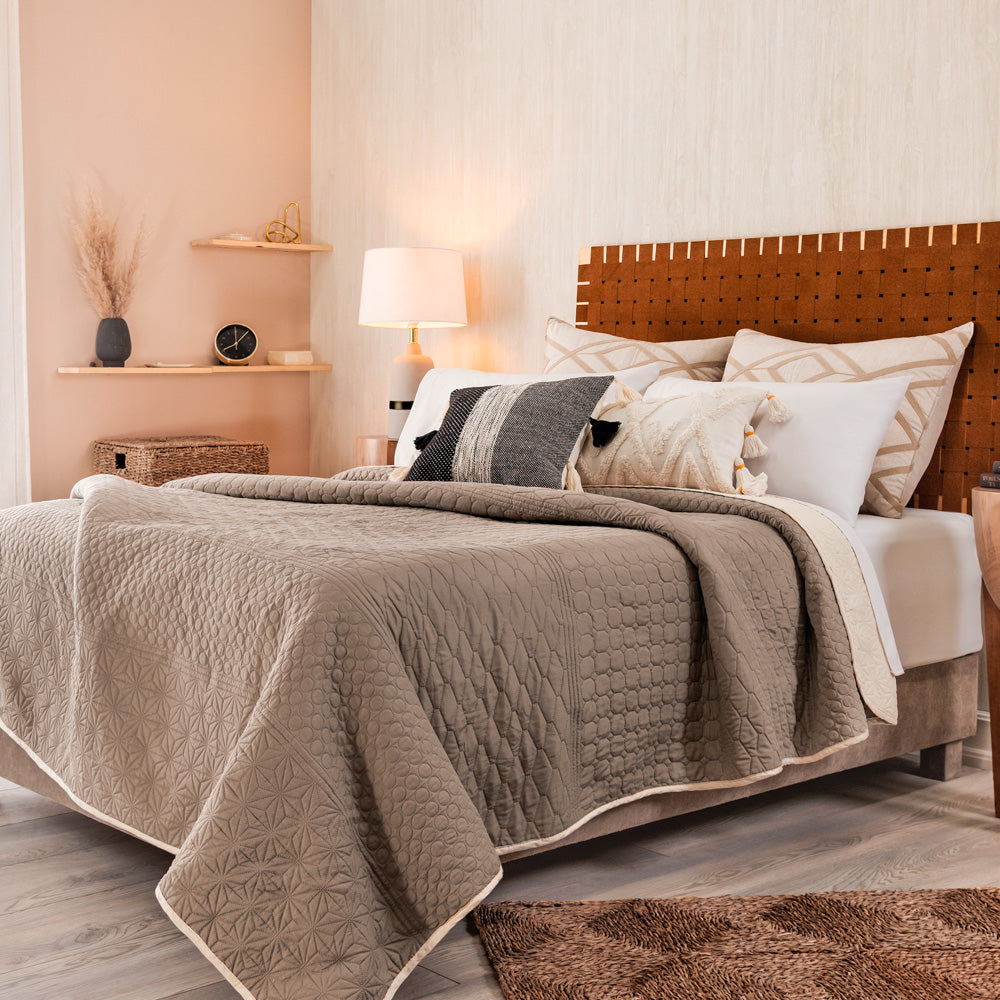 Edredón novo Taupe individual - Vianney 