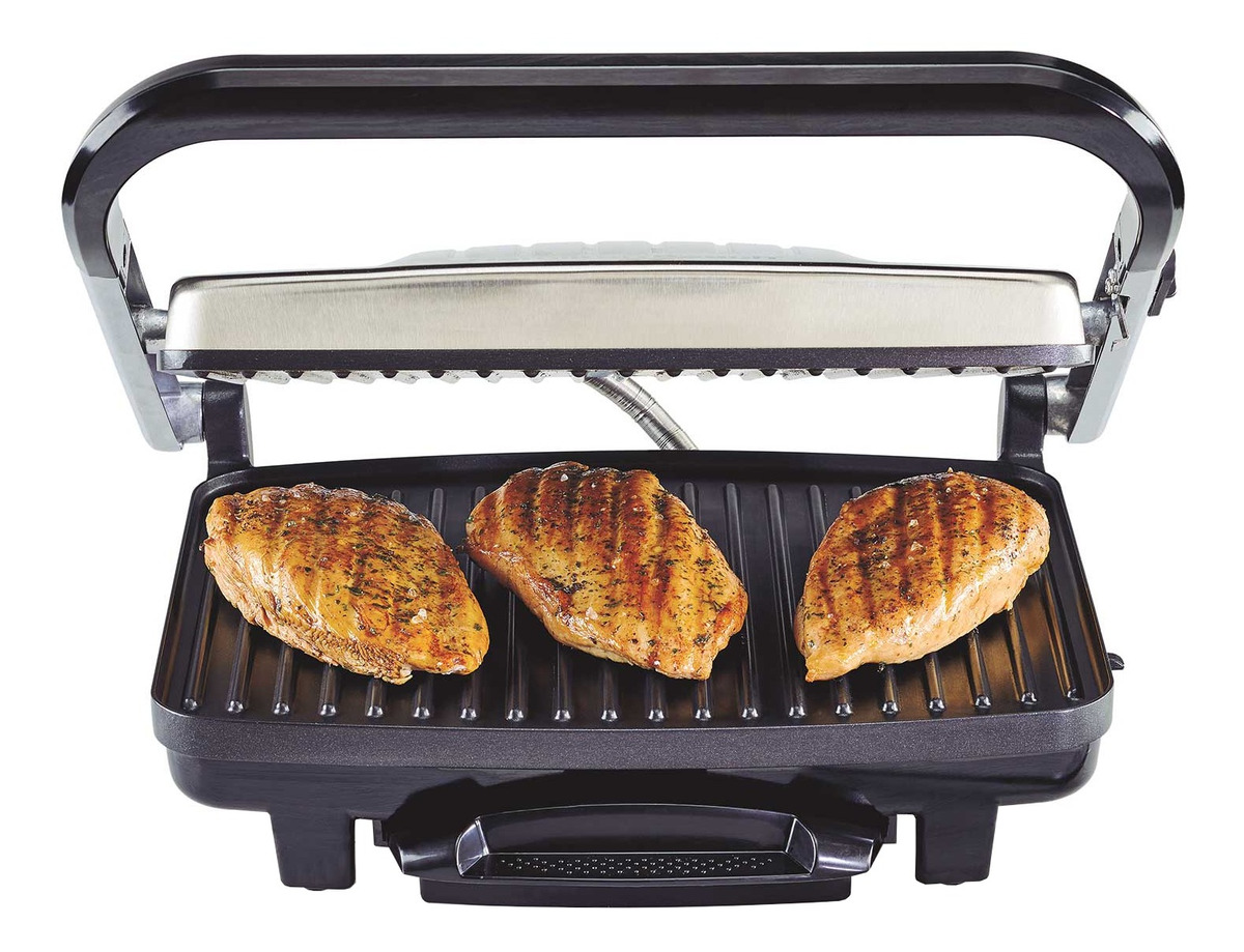 Parrilla Panini Hamilton Beach 25410 1500 Watts - Plata