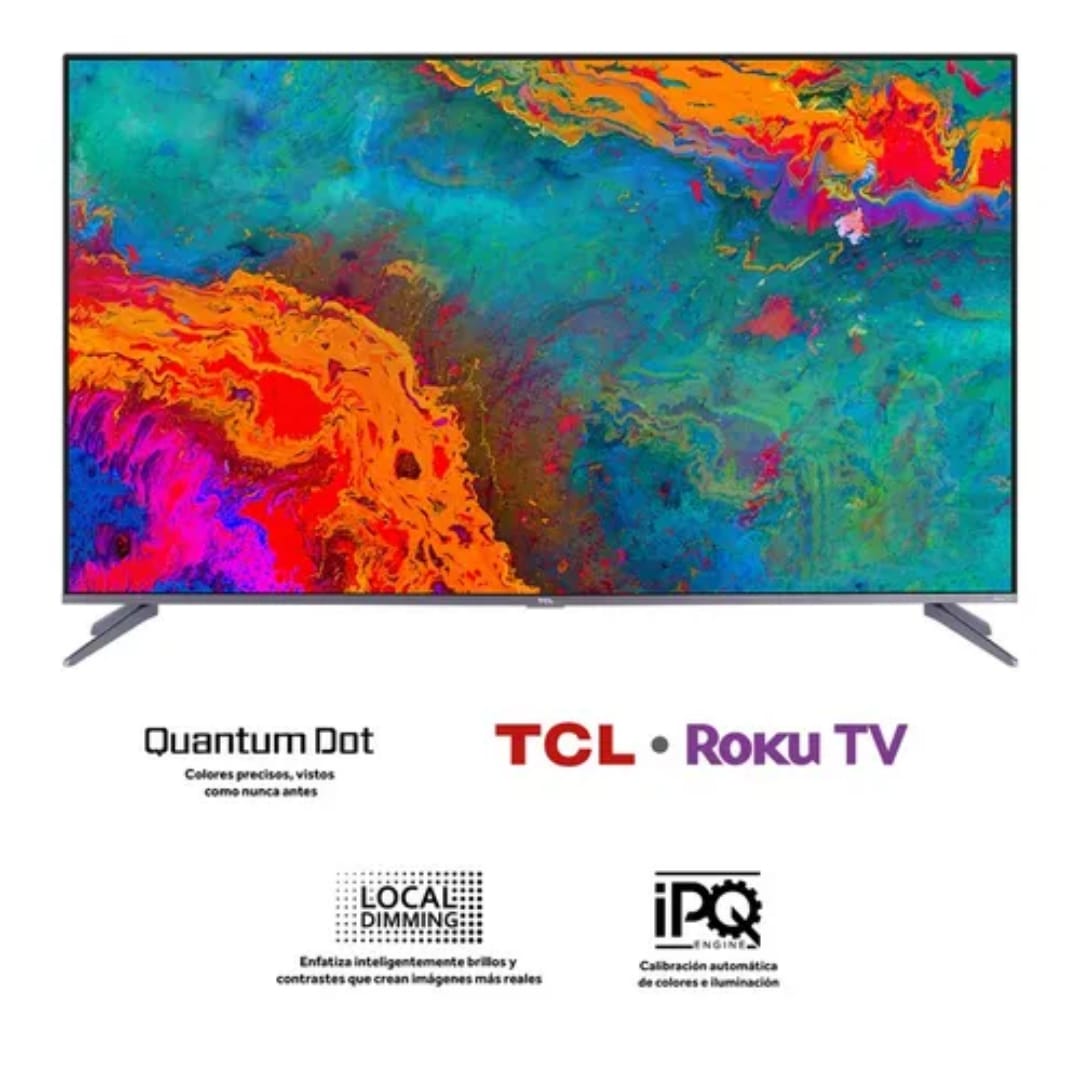 Pantalla Tcl 55'' Ultra Slim Qled 4k Uhd Hdr 60hz Roku Tv