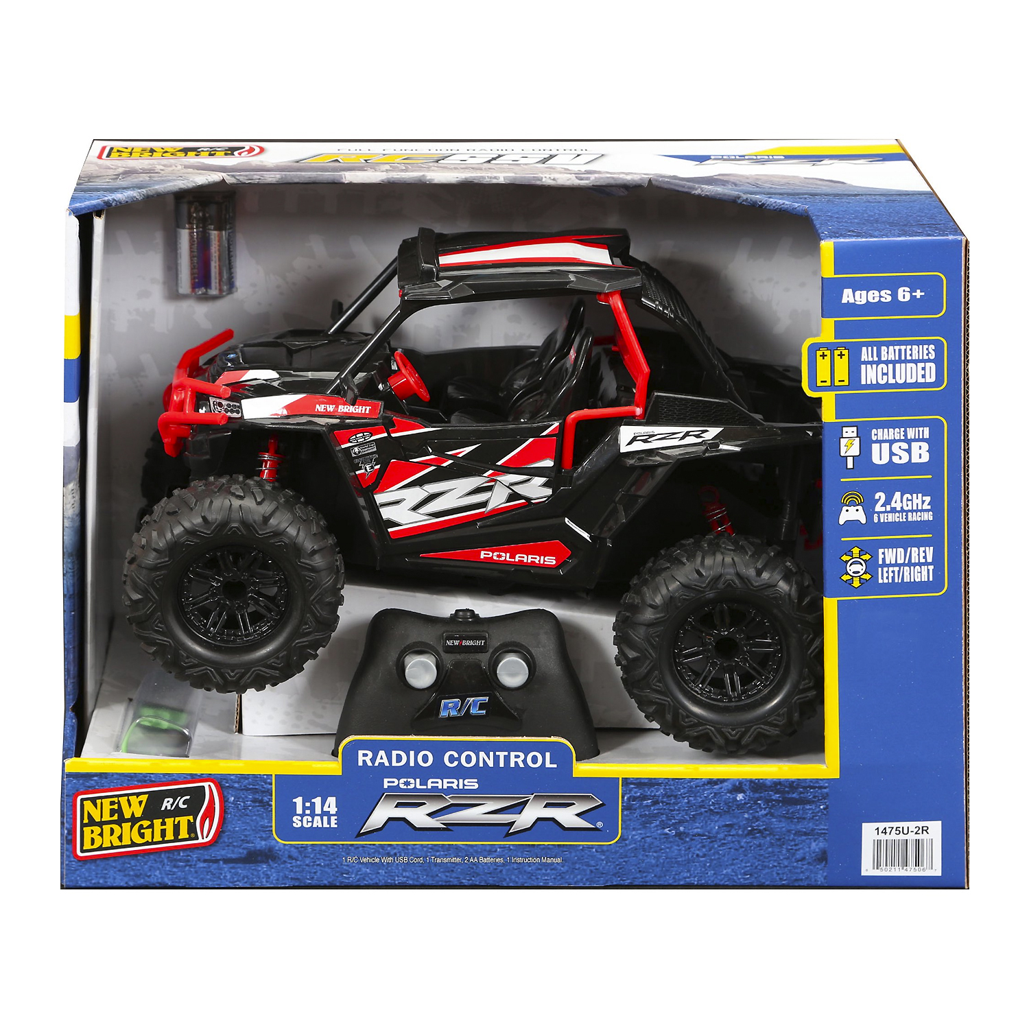New Bright Rc Polaris Rzr Control Remoto Rojo