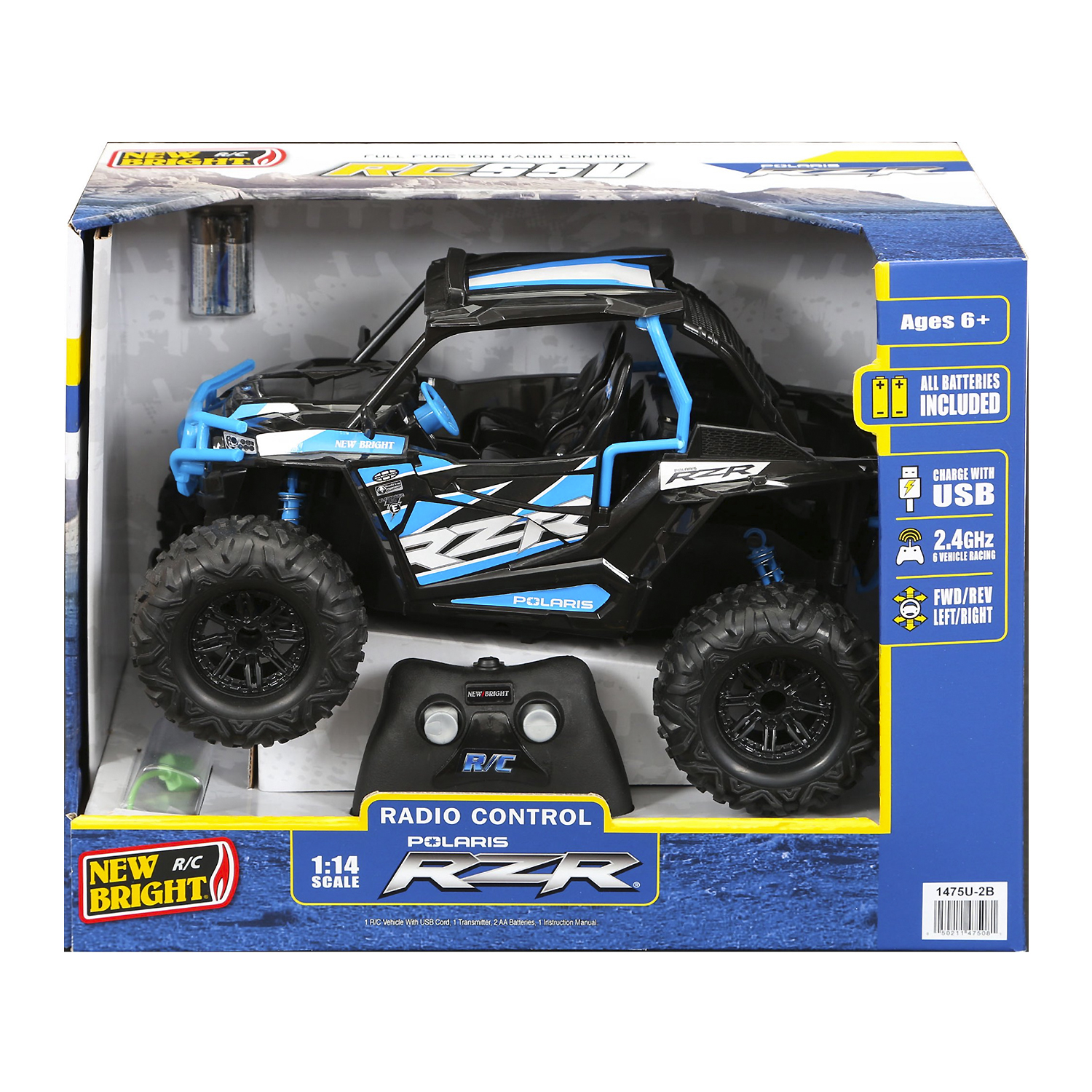 New Bright Rc Polaris Rzr Control Remoto Azul