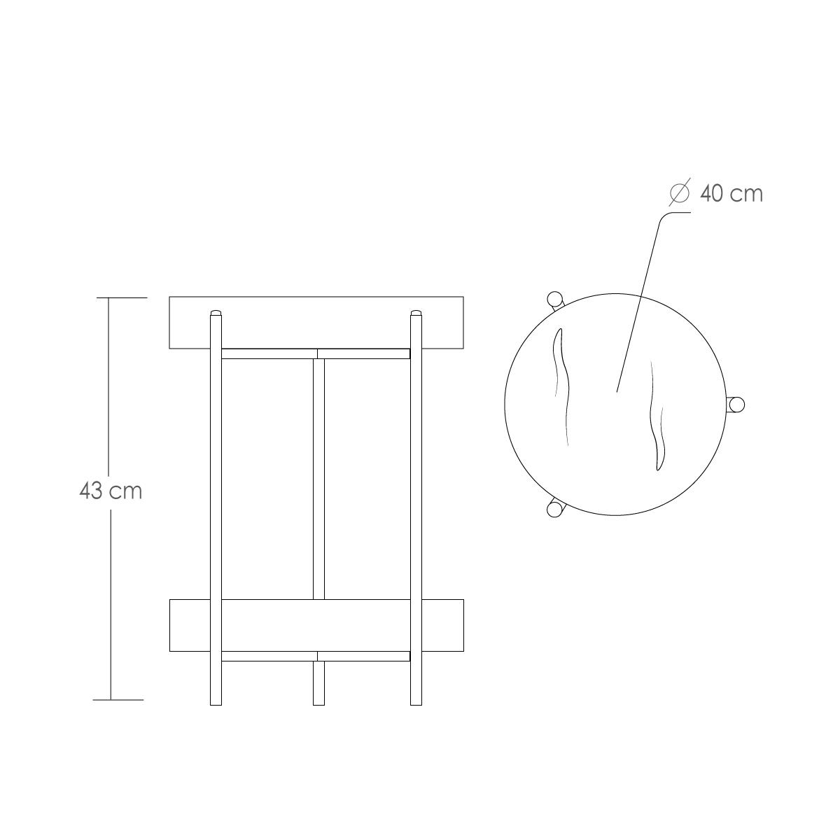 Mesa Auxiliar Moderna De 2 Niveles Soporte Para Macetas 60 cm