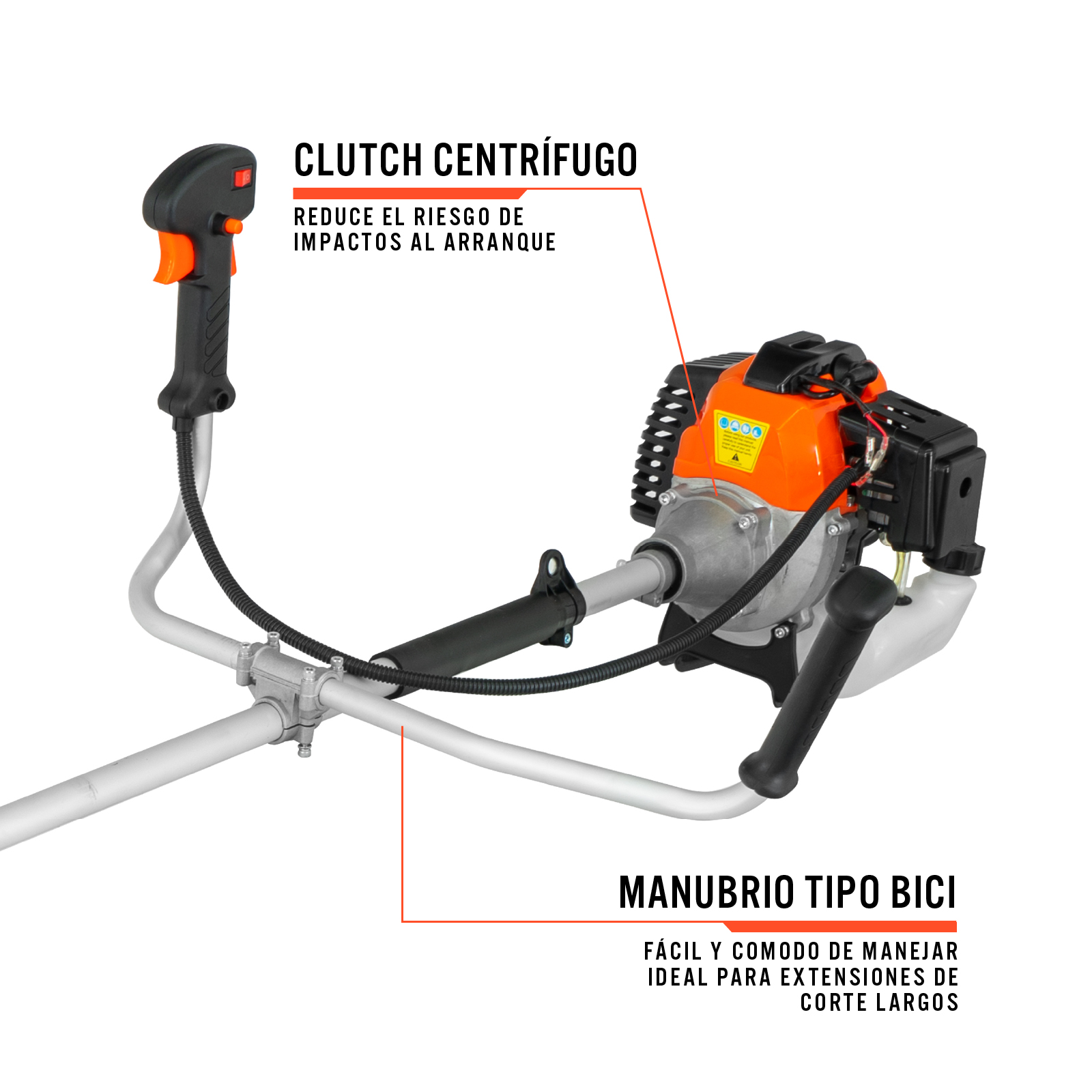 Podadora Desbrozadora a Gasolina 2 HP Desmalezadora Uso Rudo 52cc 8000 rpm