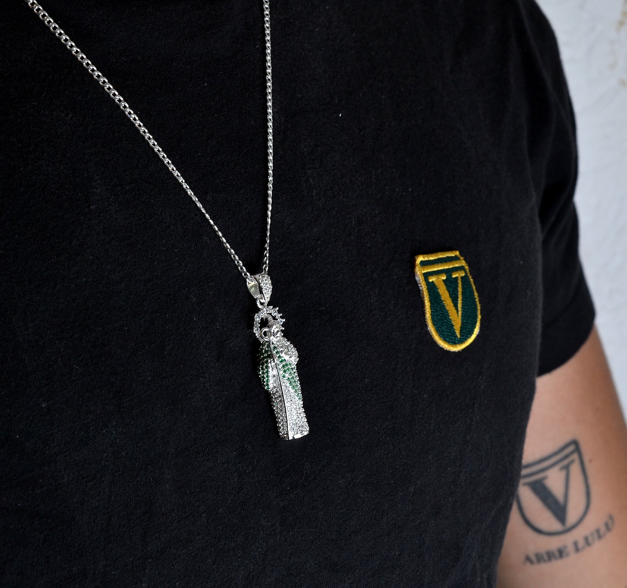 San Judas Tadeo Manto VAROURO Dije Y Cadena Plata Ley 925