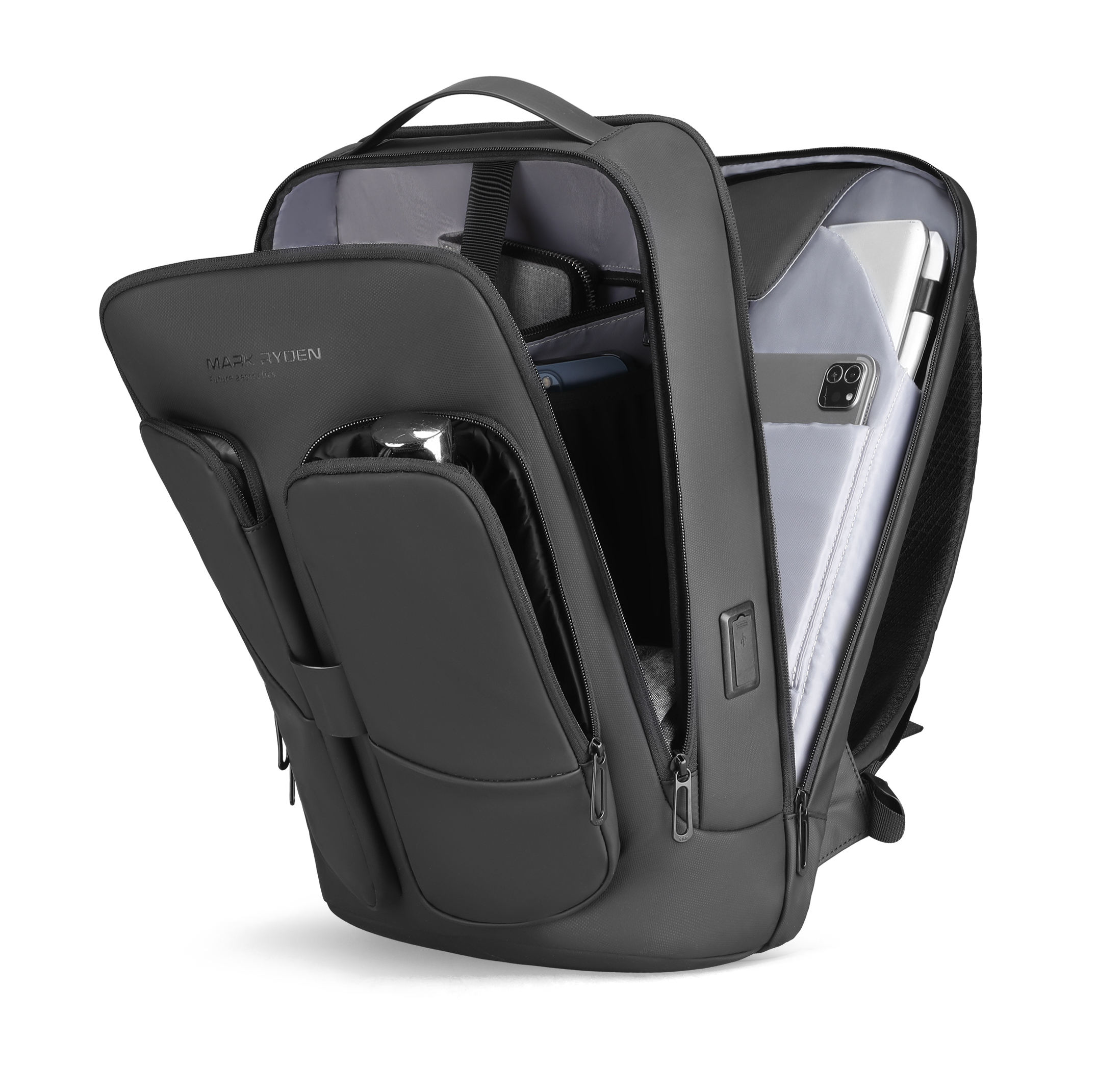 Mochila Mark Ryden Bolsillo Antirrobo Correas acolchadas Repelente al agua Oxford Para laptop de 15.6 y tablet 11 Con puerto USB Modelo 9222