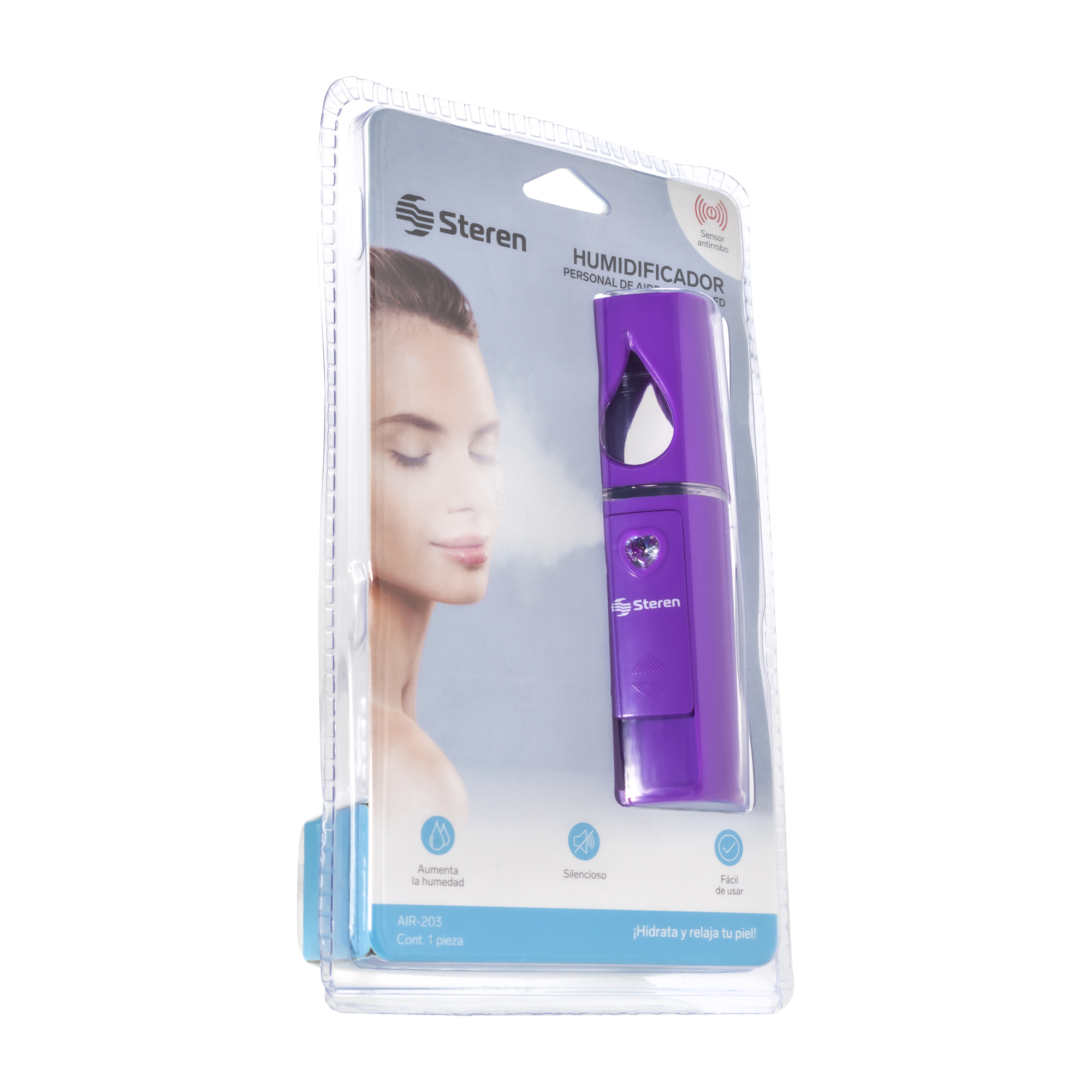 Humidificador Personal de Aire Steren Con Luz Led Te Protege de la Irritación AIR-203