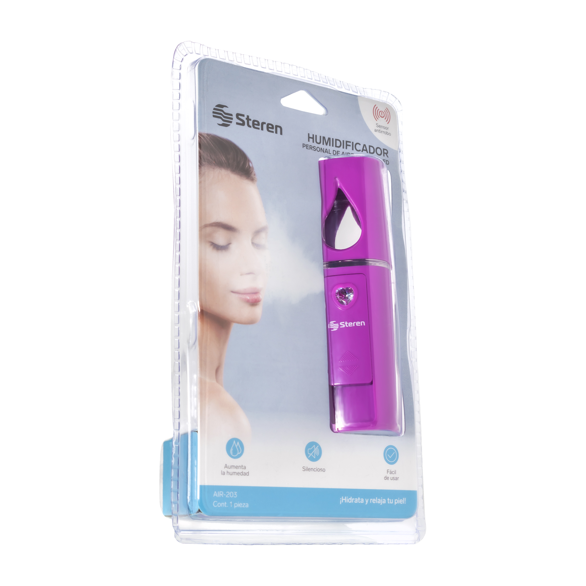 Humidificador Personal de Aire Steren Con Luz Led Te Protege de la Irritación AIR-203