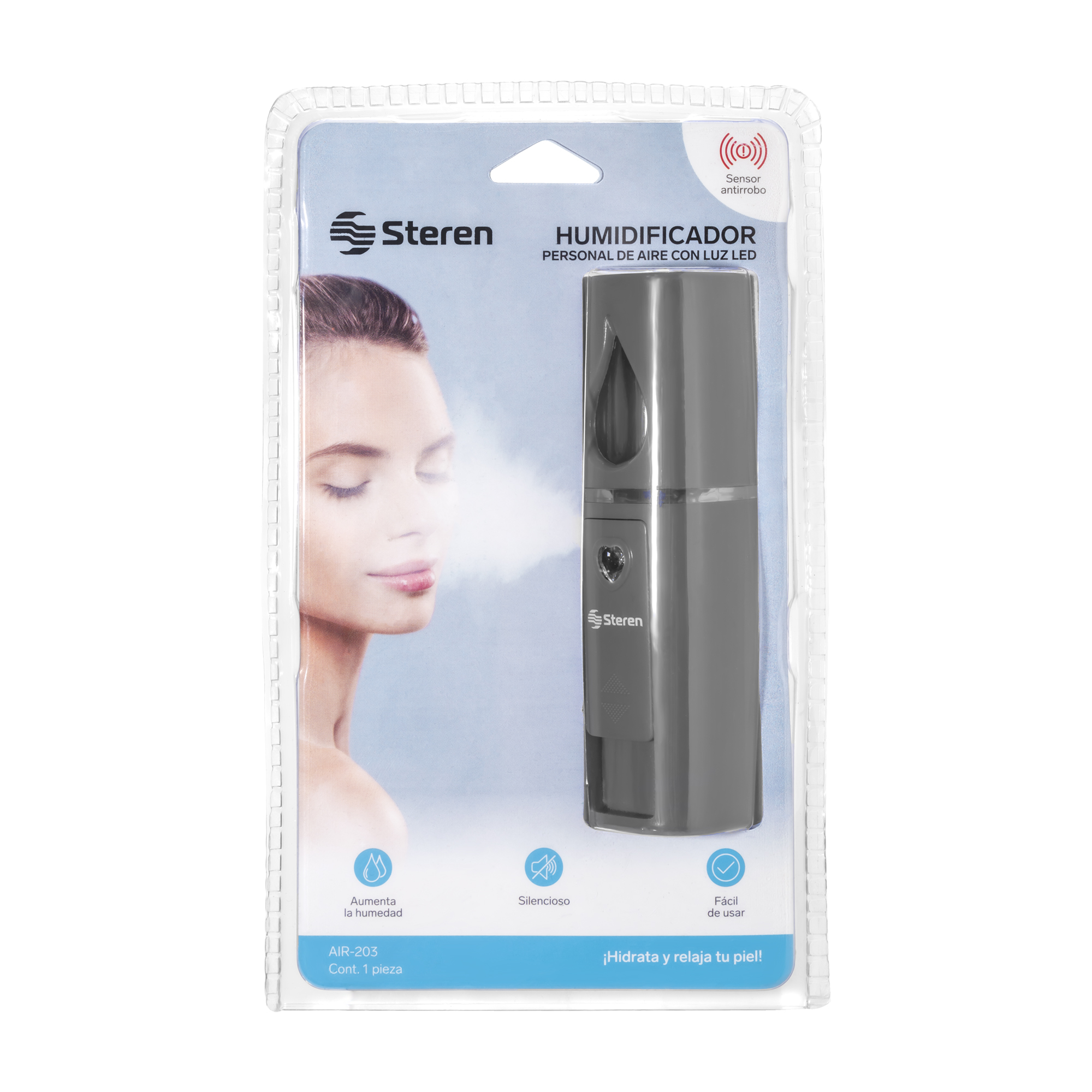Humidificador Personal de Aire Steren Con Luz Led Te Protege de la Irritación AIR-203