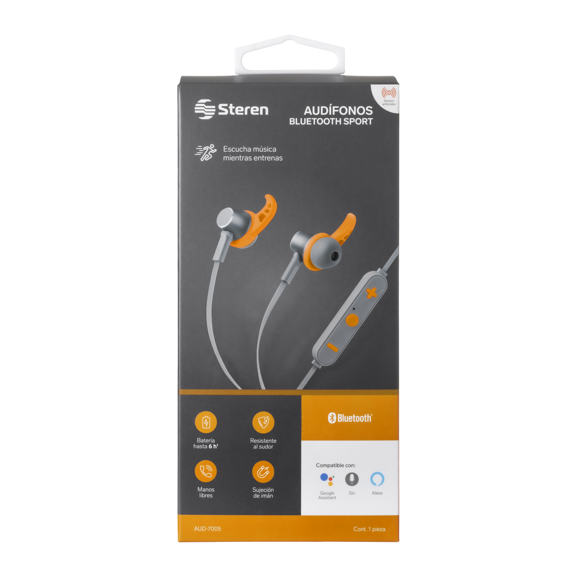 Audífonos Bluetooth Sport con sujeción de imán In Ear Resistentes al Sudor AUD-7005