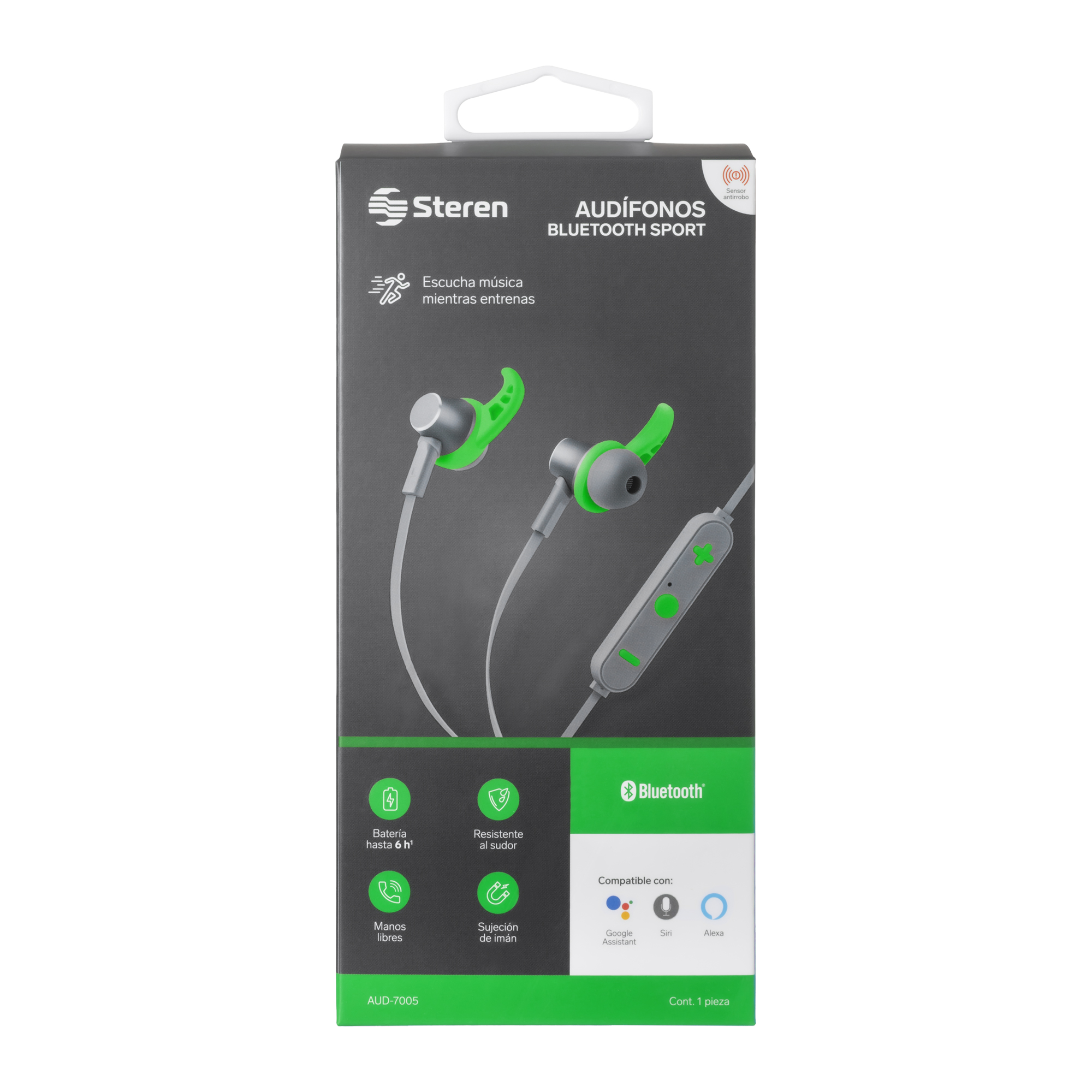 Audífonos Bluetooth Sport con sujeción de imán In Ear Resistentes al Sudor AUD-7005