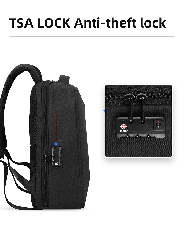 Mochila Mark Ryden. Para laptop de 15.6 Con capa de lluvia impermeable desplegable. Candado de seguridad antirrobo. Modelo 9405YY