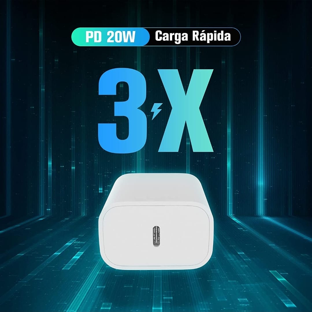 Cargador Entrada Tipo C Carga Rápida 20 Watts (Solo El Cubo) Compatible con Modelos iPhone Entrada Tipo C