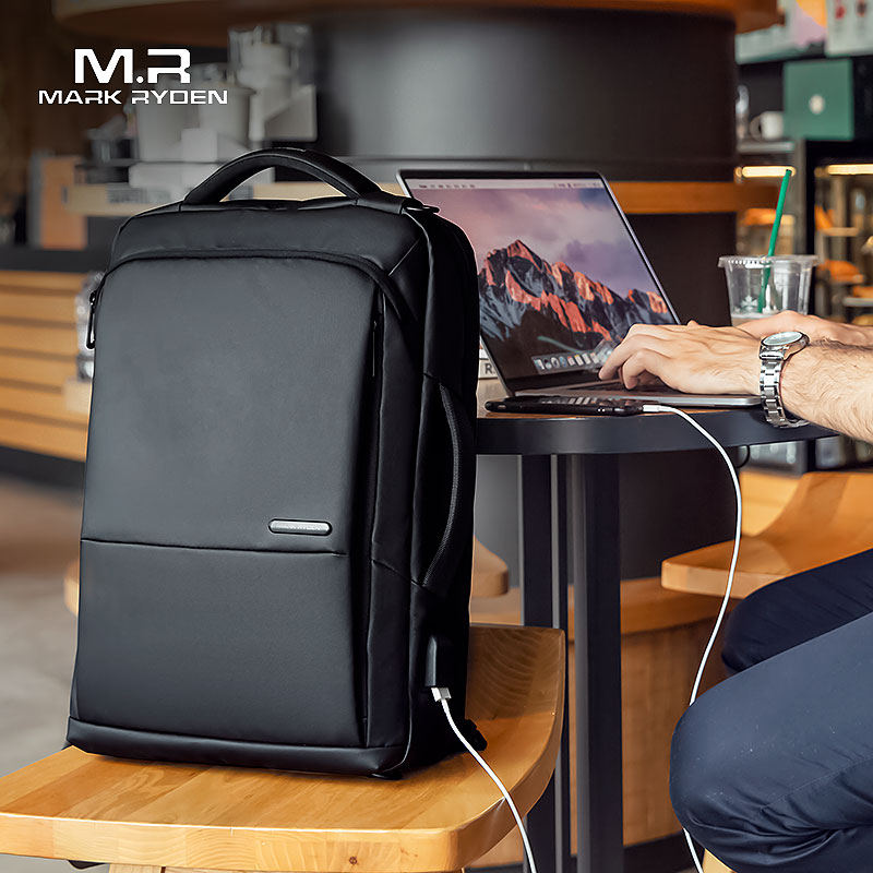 Mochila de Negocios Mark Ryden Puerto USB Correas acolchadas Repelente al agua. Se transforma de mochila a maletín. Para portátil de 15.6 Modelo 9533