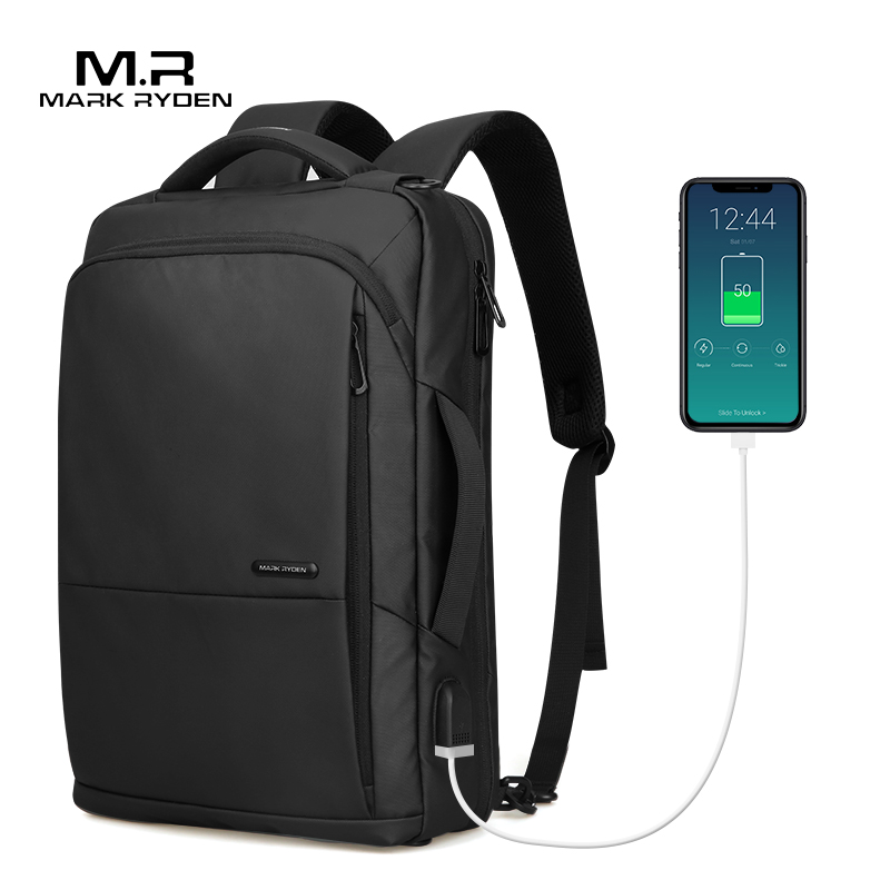 Mochila de Negocios Mark Ryden Puerto USB Correas acolchadas Repelente al agua. Se transforma de mochila a maletín. Para portátil de 15.6 Modelo 9533
