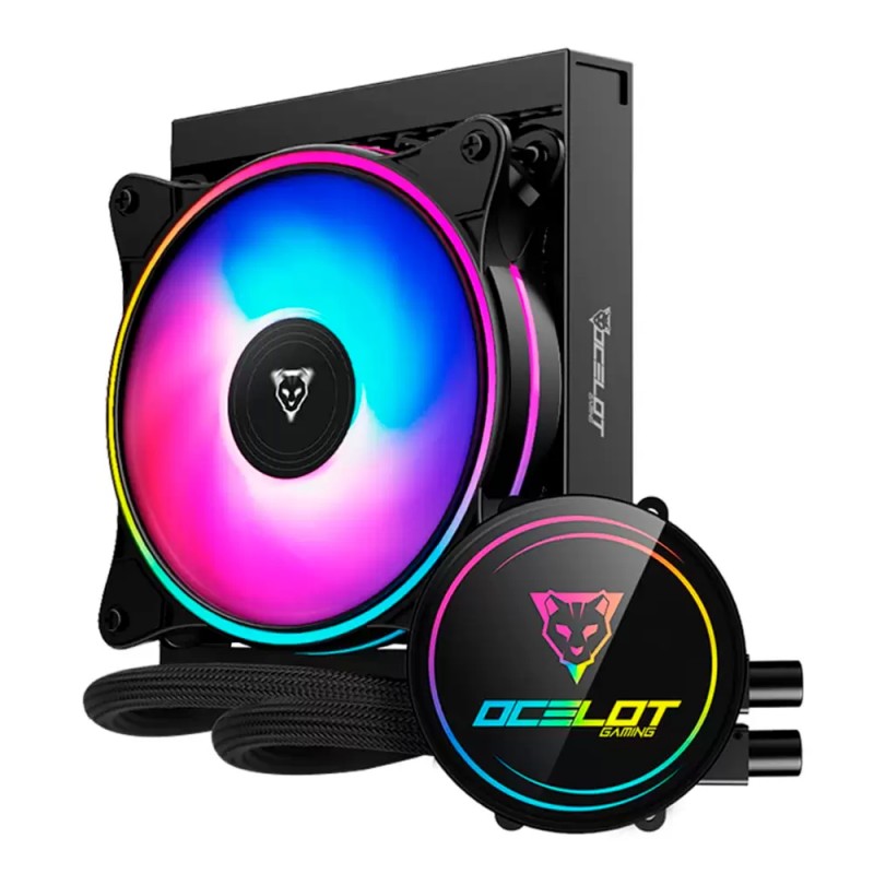 Sistema De Enfriamiento Líquido Ocelot Gaming Oel120 Rgb 120mm Aio Intel Socket Lga