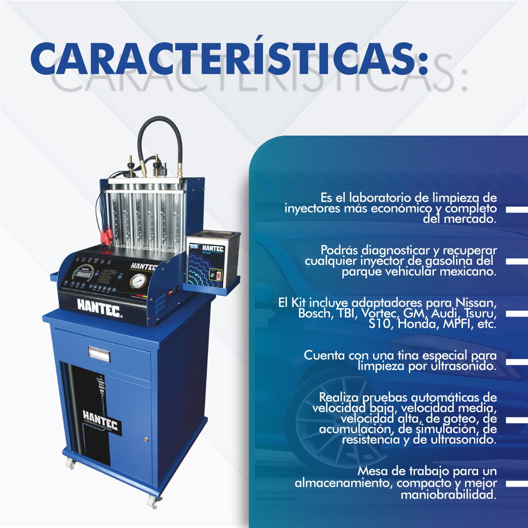 Laboratorio Inyectores 6 Incluye Adaptadores Y Mesa incluida Hantec Herramienta Automotriz
