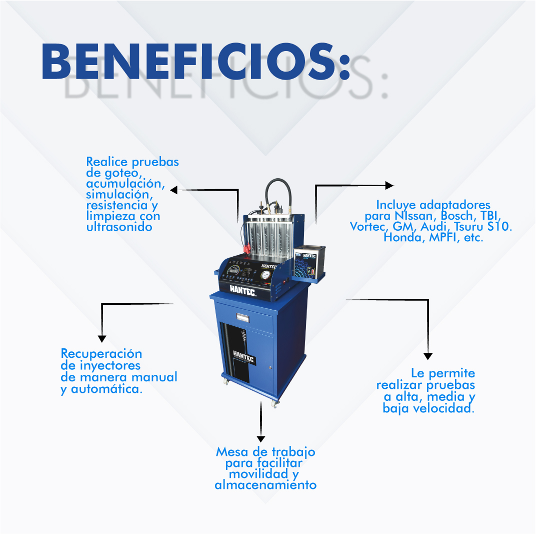 Laboratorio Inyectores 6 Incluye Adaptadores Y Mesa incluida Hantec Herramienta Automotriz