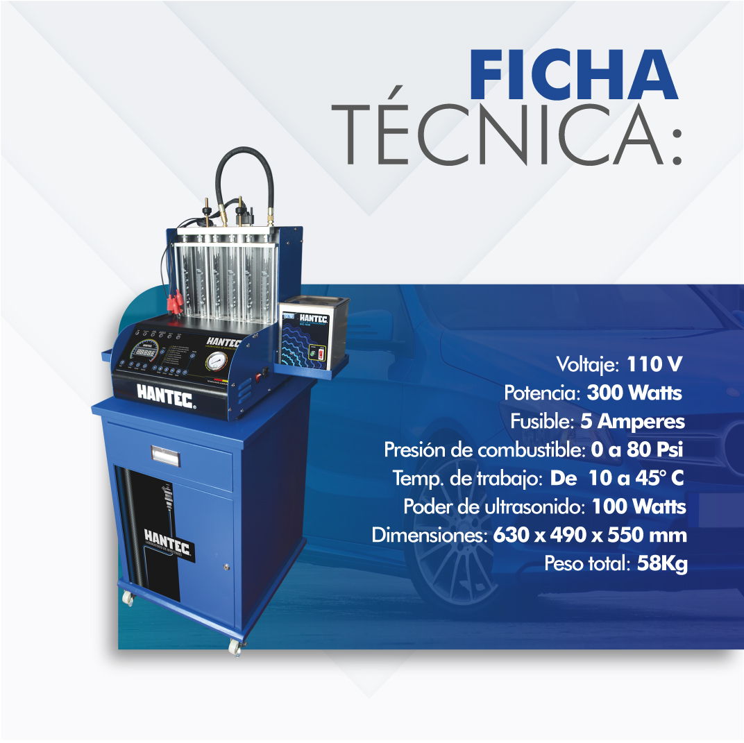 Laboratorio Inyectores 6 Incluye Adaptadores Y Mesa incluida Hantec Herramienta Automotriz