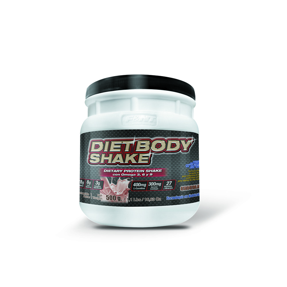 Diet Body Shake 500gr: Malteada Dietética Control De Peso Sabor chocolate