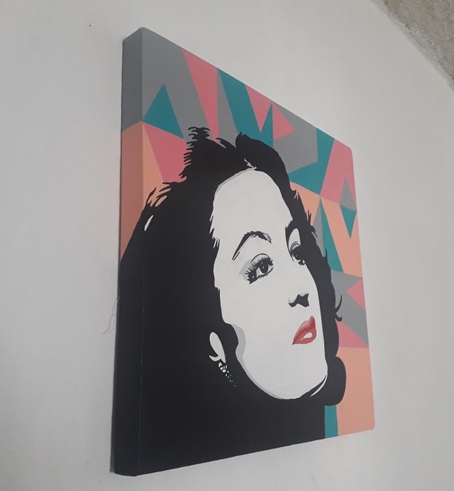 Cuadro decorativo pintado a mano Galería Oneris MARIA FELIX 2 90x90