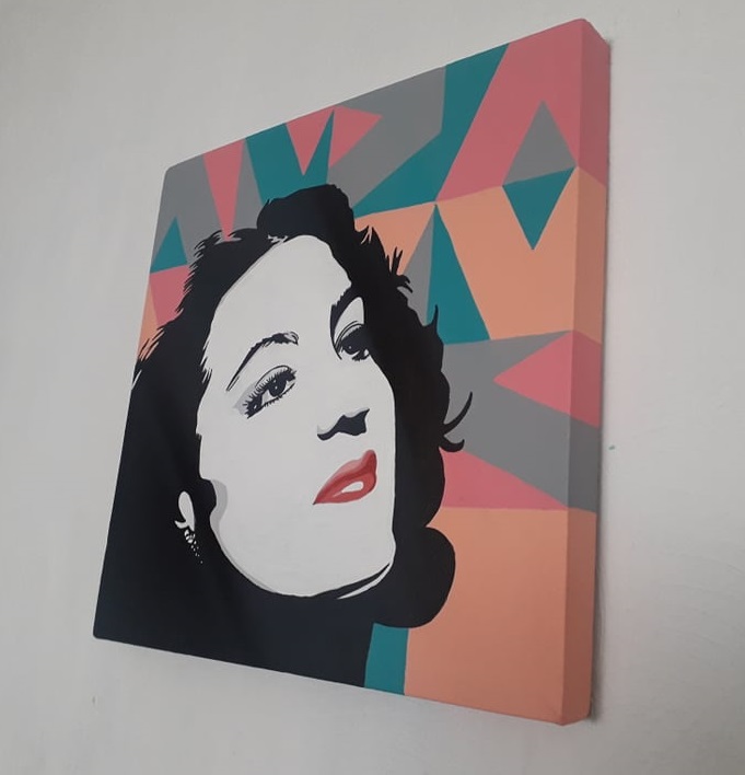 Cuadro decorativo pintado a mano Galería Oneris MARIA FELIX 2 90x90