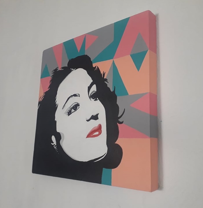 Cuadro decorativo pintado a mano Galería Oneris MARIA FELIX 2 90x90