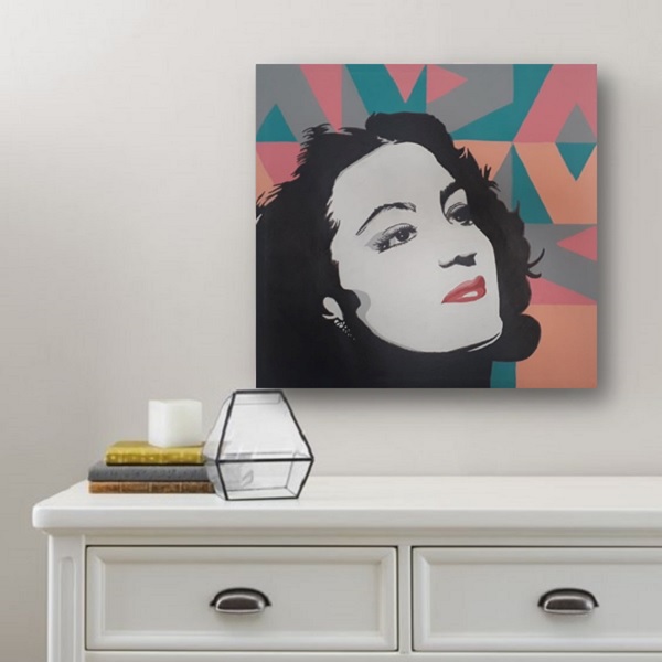 Cuadro decorativo pintado a mano Galería Oneris MARIA FELIX 2 90x90
