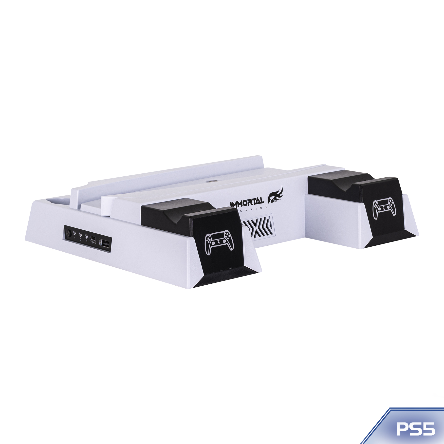 Base de Carga Dual y Sistema de enfríamiento para Play Station 5 IMMORTAL GAMING