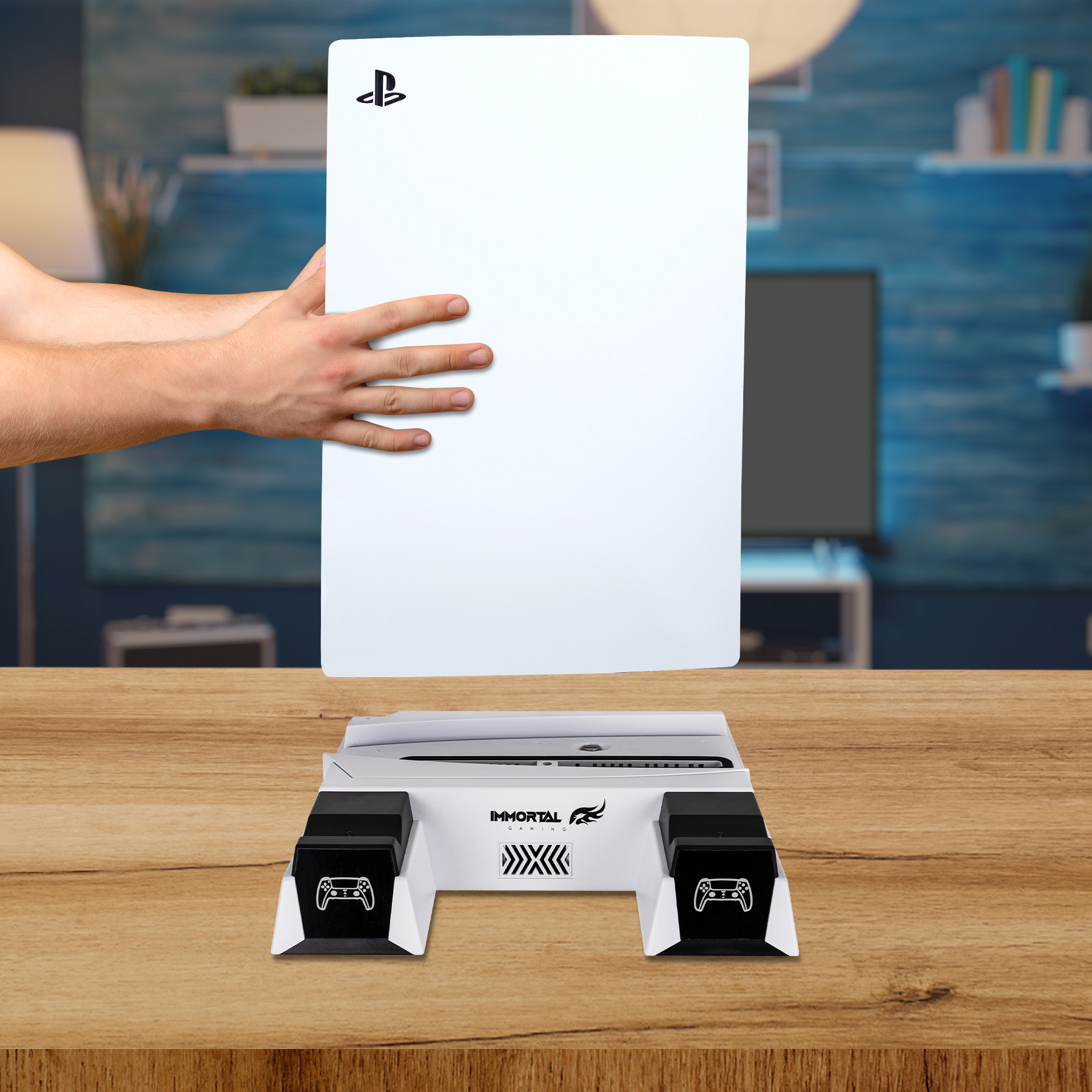 Base de Carga Dual y Sistema de enfríamiento para Play Station 5 IMMORTAL GAMING