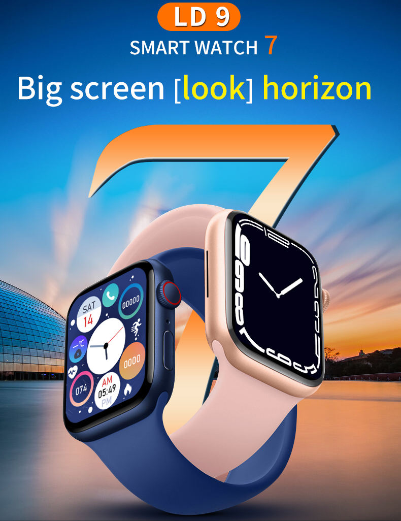 Reloj inteligente LD9 2022 con Bluetooth, monitoreo de sueño, frecuencia cardíaca, IP67, carga inalámbrica, 1,75 pulgadas, reloj electrónico para mujer y hombre By Ns Tech