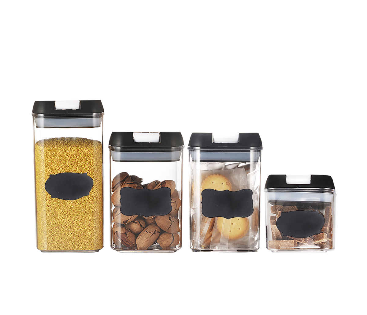 Set de 4 Recipientes Herméticos de Cocina con Etiquetas
