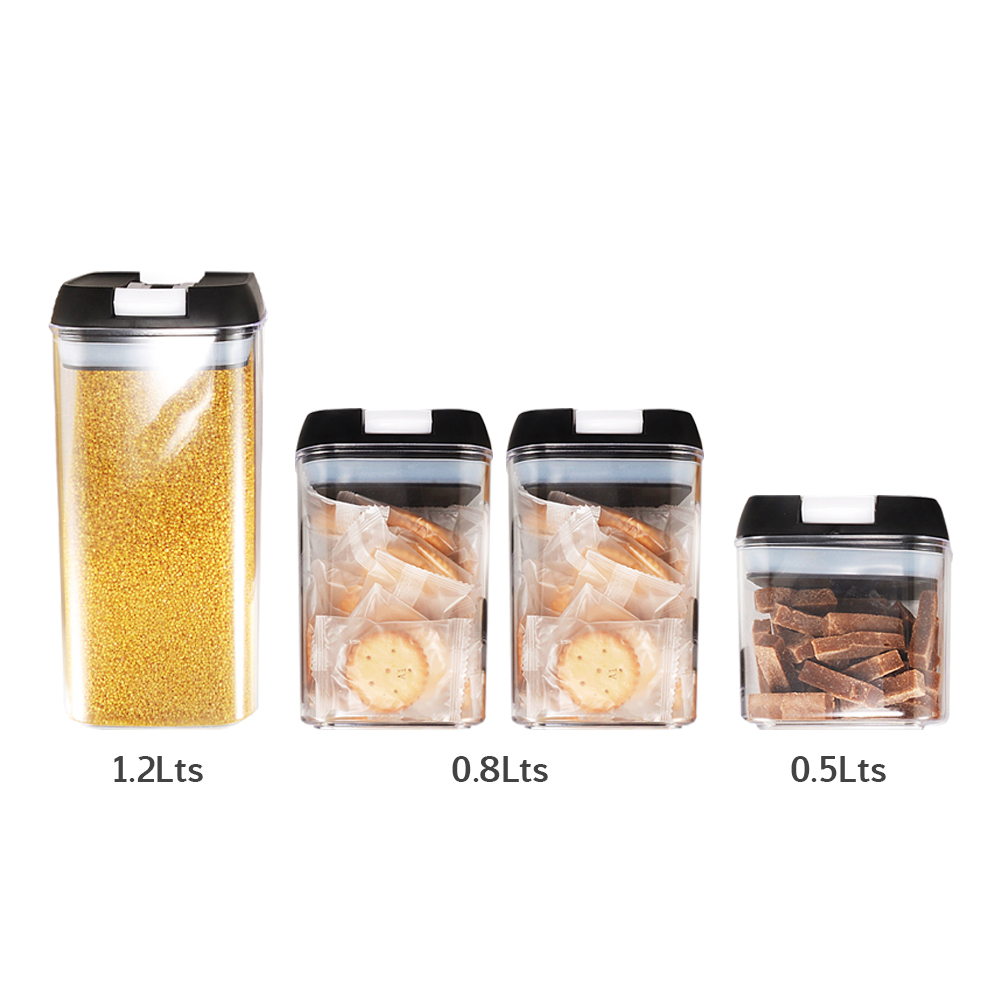 Set de 4 Recipientes Herméticos de Cocina con Etiquetas