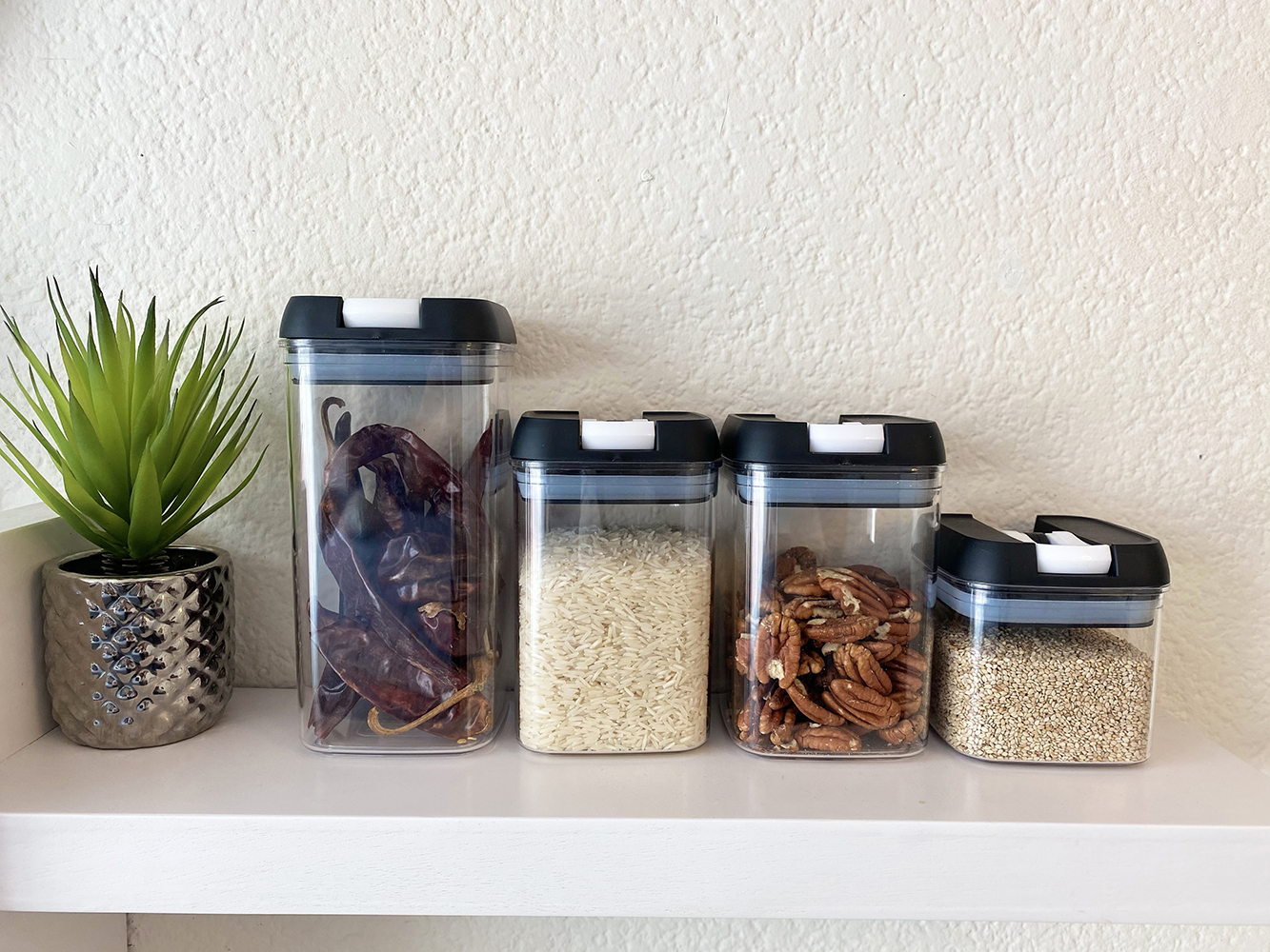 Set de 4 Recipientes Herméticos de Cocina con Etiquetas