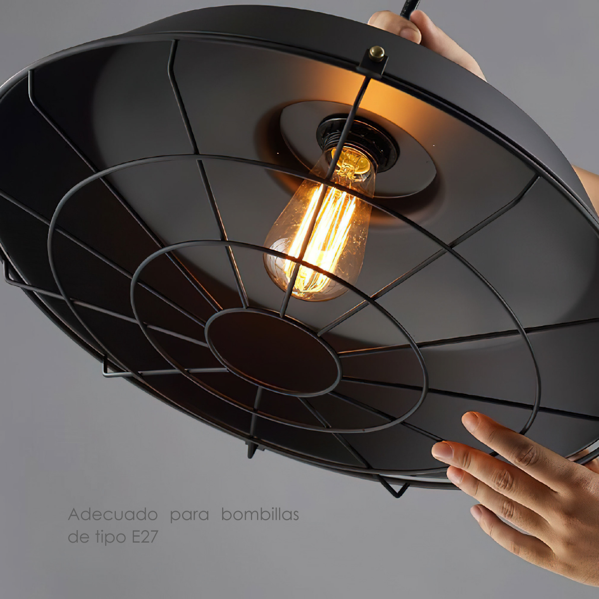 Lampara De Techo Colgante Tipo Jaula Industrial de metal