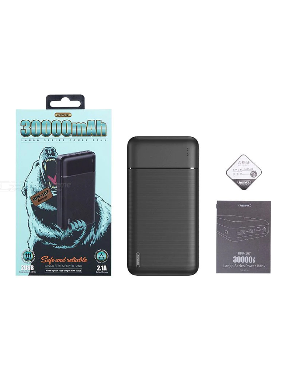 Remax Power Bank Cargador Portatil 30000mah Rpp-167
