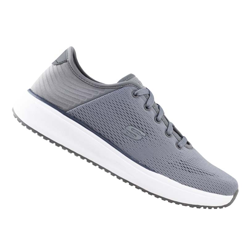 TENIS CASUAL HOMBRE SKECHERS RELAXED FIT 210334X GRIS CLARO 100% ORIGINAL