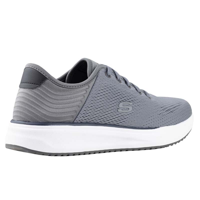 TENIS CASUAL HOMBRE SKECHERS RELAXED FIT 210334X GRIS CLARO 100% ORIGINAL