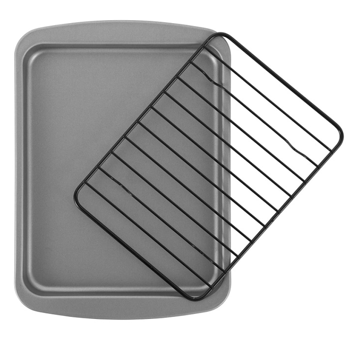 Rejilla y Sarten para hornear Galletas con estante Gris