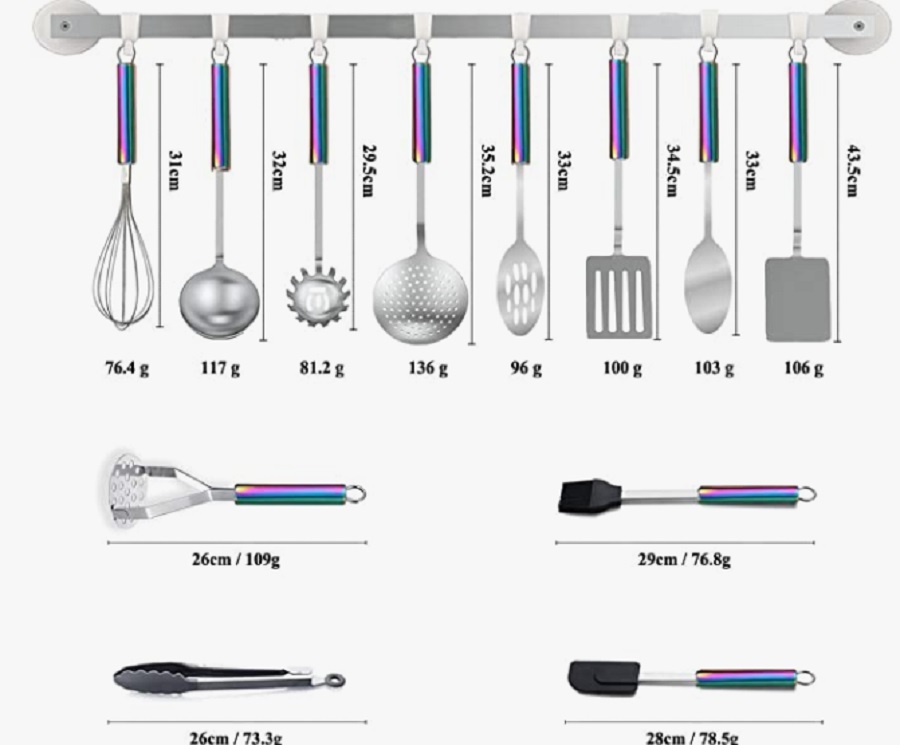 Juego de utensilios de cocina arcoíris 12 Piezas