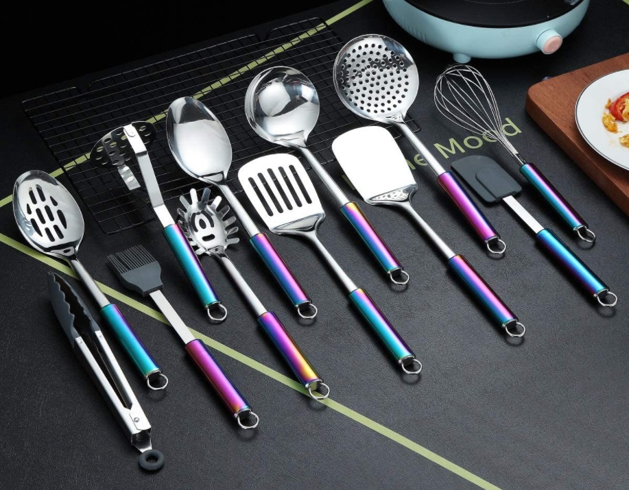 Set utensilios de cocina 12 piezas gris