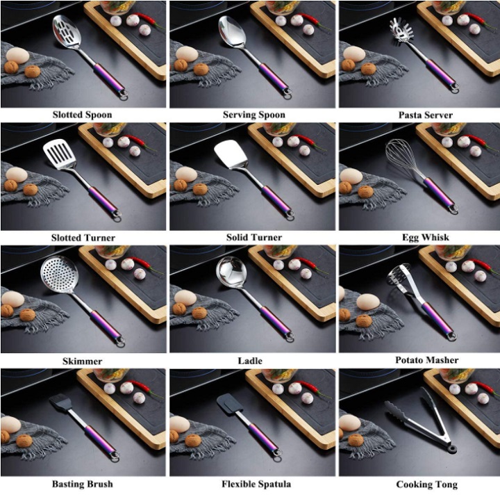 Juego de utensilios de cocina arcoíris 12 Piezas