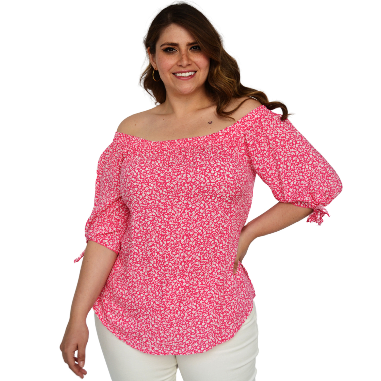 Blusa campesina online rosa