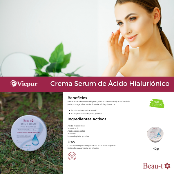 Crema Serum Acido Hialuronico + Iones De Plata Y Cobre