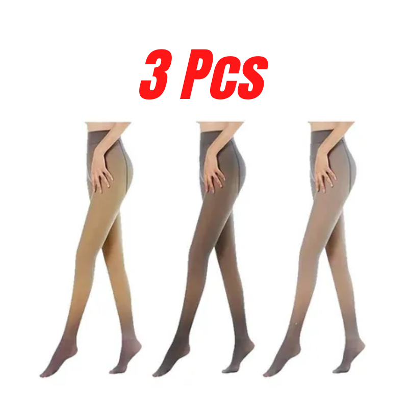 Pantimedias para Mujer Set de 3 Pcs, Resistentes, de efecto transparente, Pantimedias  térmicas de lana calida 85g