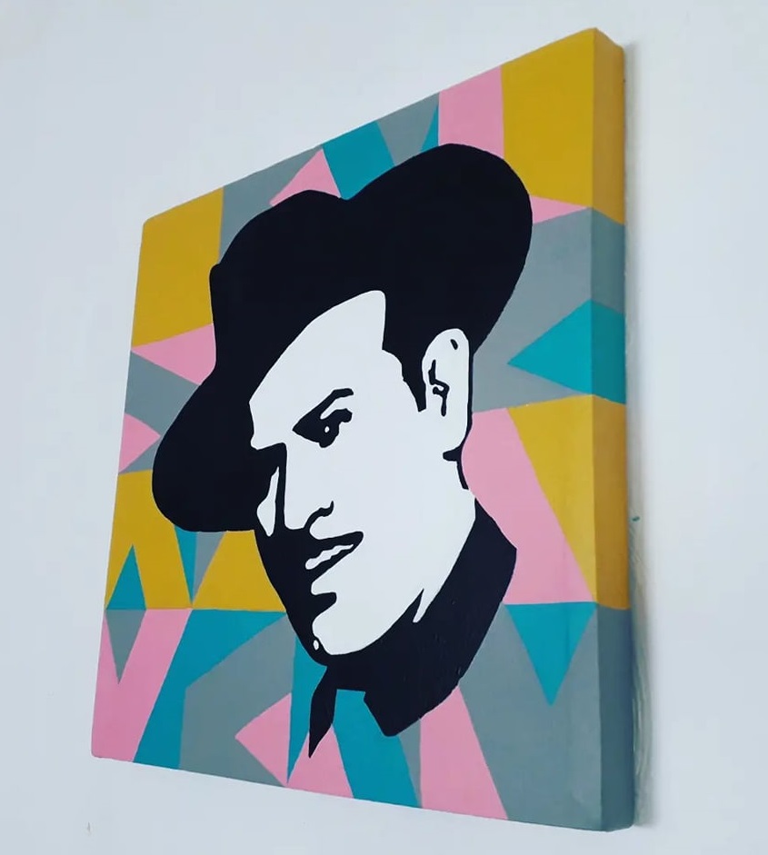 Cuadro decorativo pintado a mano Galería Oneris PEDRO INFANTE 2 90x90